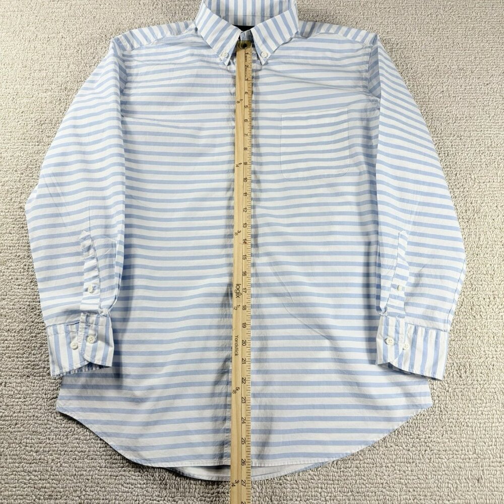 Massimo Dutti Striped Button Up Long Sleeve White Blue Men’s Size Medium - Picture 3 of 7